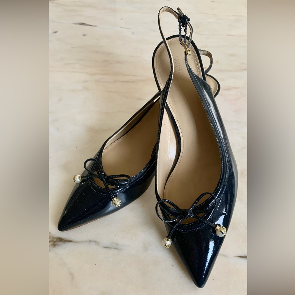Michael Kors sling navy blue shoes.
